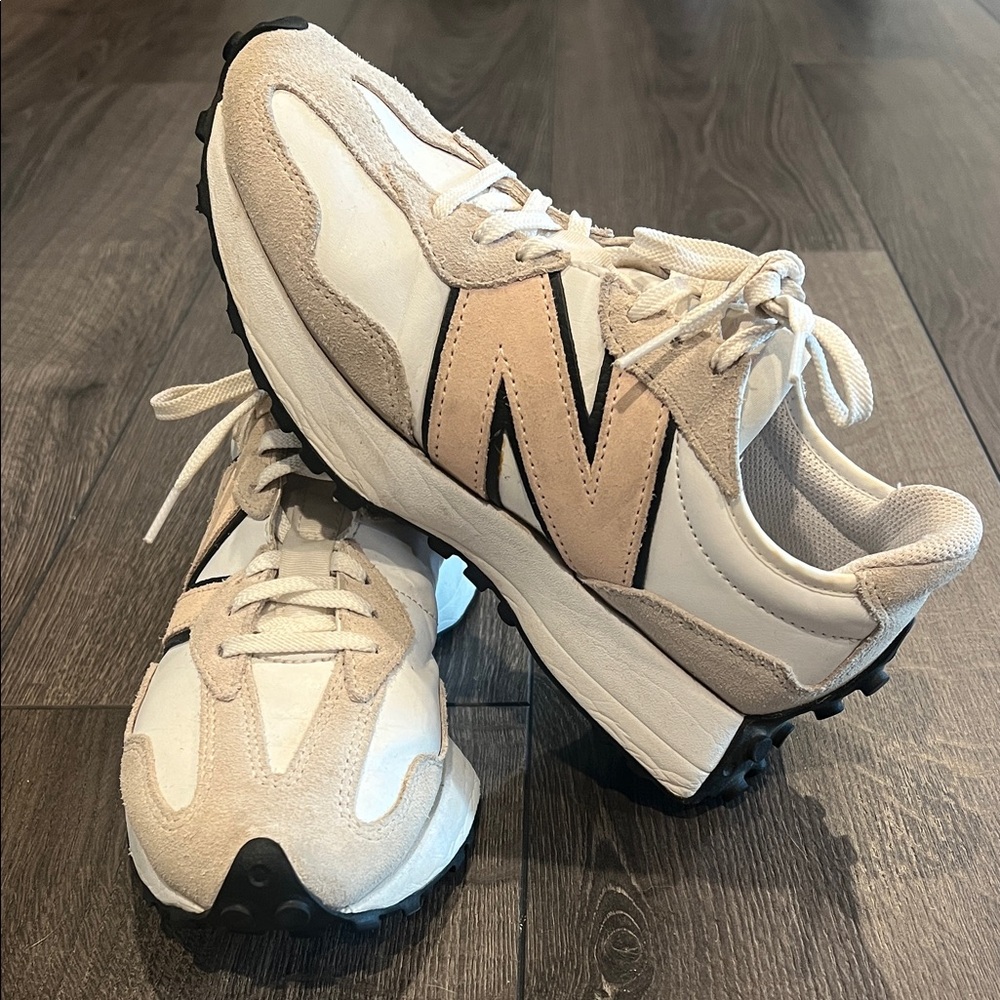 New Balance Cream and White Athletic Shoes